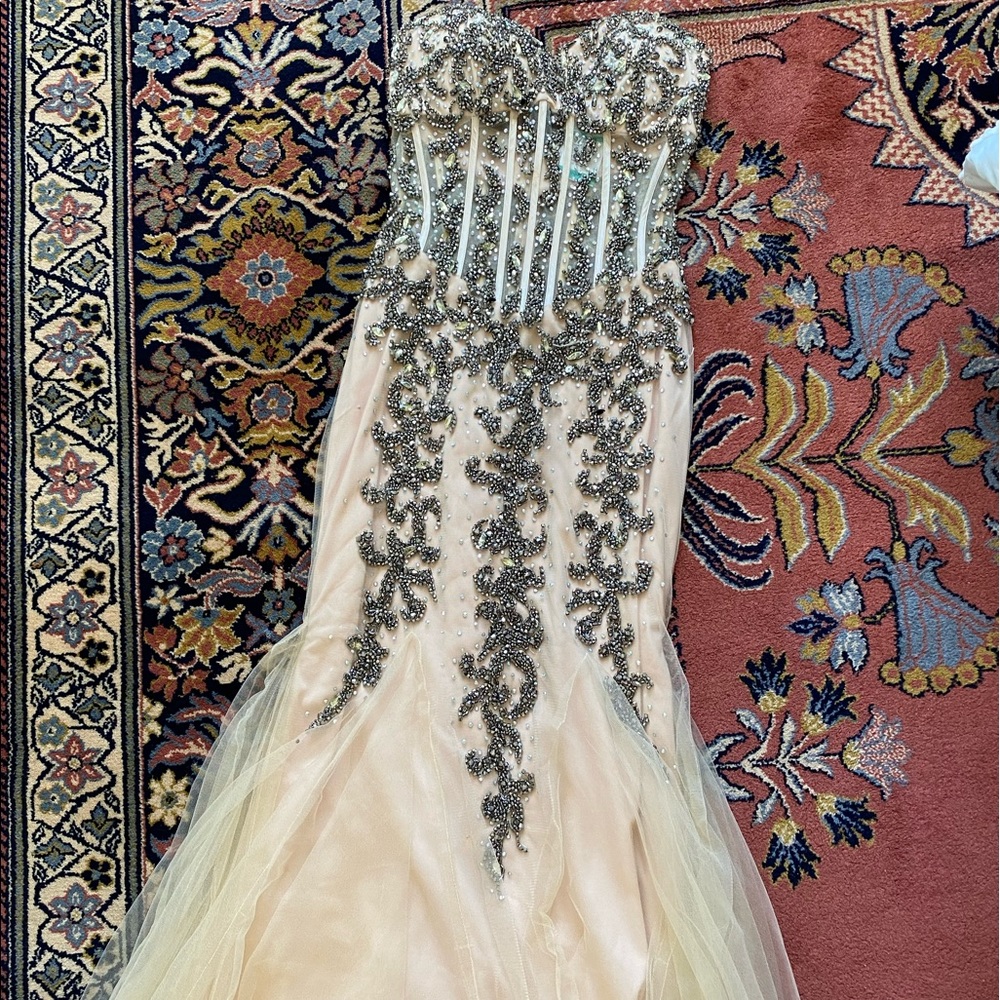 JVN by Jovani sequin corset mermaid dress